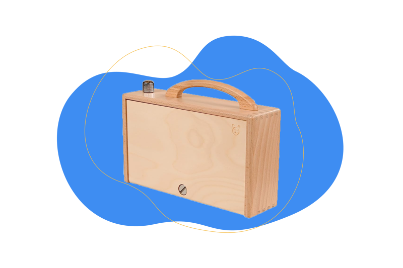 Man sieht die Hörbert Musikbox.